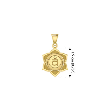 Svadhisthana Sacral Chakra Solid Yellow Gold Pendant GPD5624